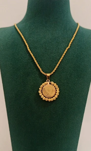 Monalisa Home Gold Renk Figürlü Altın Görünüm Kolye ürün görseli 1
