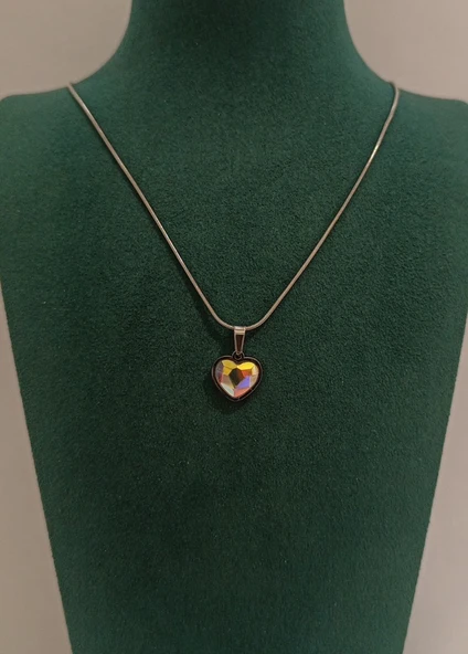 Monalisa Home Gümüş Renk Kalp Figürlü Gösterişli  Kolye ürün görseli 1