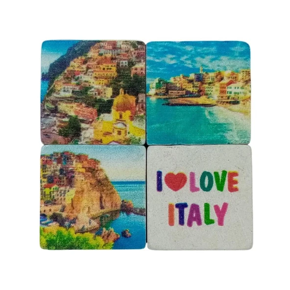 İtalya Temalı Dörtlü Taş Magnet ürün görseli 1