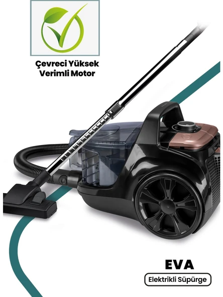 Goldmaster GM-7580 Eva Toz Torbasız Elektrikli Süpürge - Siyah ürün görseli 1