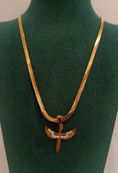 Monalisa Home Gold Renk Lüks  Figürlü Gösterişli Kolye ürün görseli 1