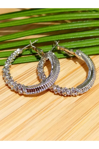 Monalisa Home Gümüş Renk Lüks Gösterişli Figürlü Halka Küpe ürün görseli 1