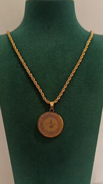 Monalisa Home Gold Renk Figürlü Altın Görünüm Kolye ürün görseli 1