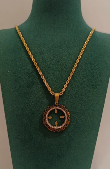 Monalisa Home Gold Renk Altın Görünüm  Figürlü  Kolye ürün görseli 1