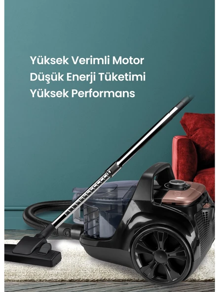 Goldmaster GM-7580 Eva Toz Torbasız Elektrikli Süpürge - Siyah - Resim 4