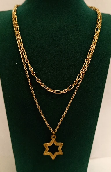 Monalisa Home Gold Renk Lüks Figürlü Gösterişli  Kolye ürün görseli 1