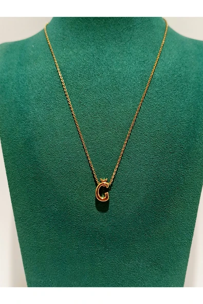 Monalisa Home Gold Renk Lüks Figürlü Gösterişli Harf  Kolye ürün görseli 1