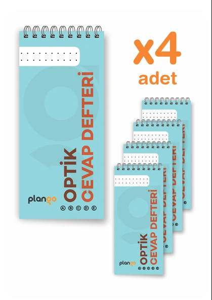 Optik Cevap Defteri TURKUAZ (4 Adet - 200 Sayfa) Sınava Hazırlık Optik Form Defteri - Plango