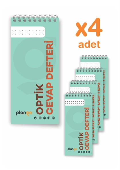 Optik Cevap Defteri YEŞİL (4 Adet - 200 Sayfa) Sınava Hazırlık Optik Form Defteri - Plango
