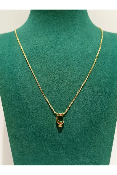 Monalisa Home Gold Renk Lüks Figürlü Gösterişli Harf  Kolye ürün görseli 1