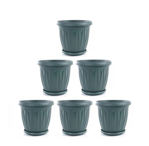 Omnipazar SY-5703 Plastik Ürgüp Tabaklı Saksı Takımı 3,5 lt Yeşil 6 Adet ürün görseli