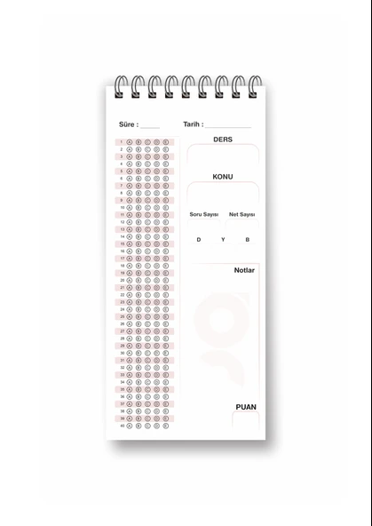 Optik Cevap Defteri TURKUAZ (4 Adet - 200 Sayfa) Sınava Hazırlık Optik Form Defteri - Plango - 3