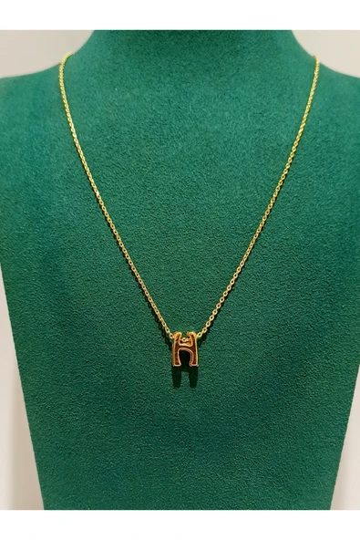 Monalisa Home Gold Renk Lüks Figürlü Gösterişli Harf  Kolye ürün görseli 1