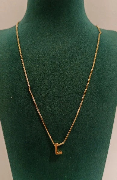 Monalisa Home Gold Renk Lüks Figürlü Gösterişli Harf  Kolye ürün görseli 1