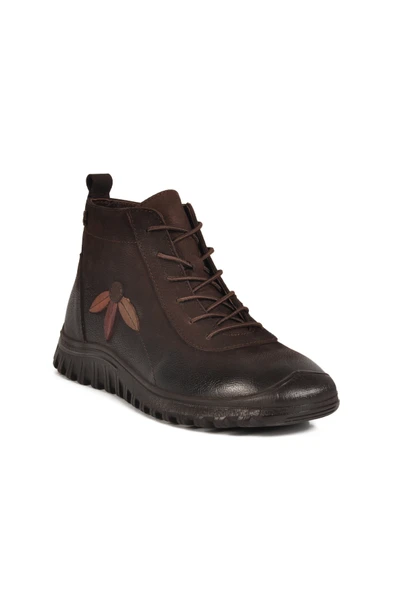 Venüs Kahve Taba Nubuk Hakiki Deri Kadın Bot - Resim 3