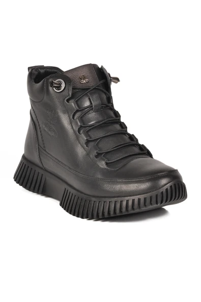 Venüs Siyah Hakiki Deri Kadın Bot - Resim 3