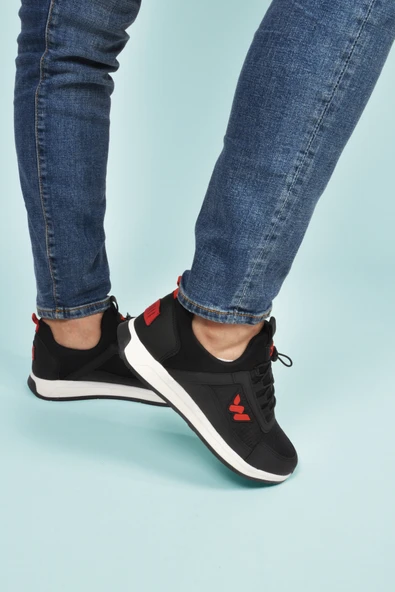 Walkway Siyah-Kırmızı Erkek Spor Ayakkabı - Resim 3