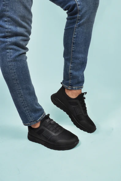 Walkway Siyah Kilit Bağcıklı Erkek Spor Ayakkabı - Resim 3