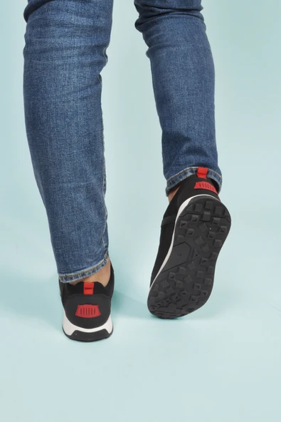 Walkway Siyah-Kırmızı Erkek Spor Ayakkabı - Resim 5