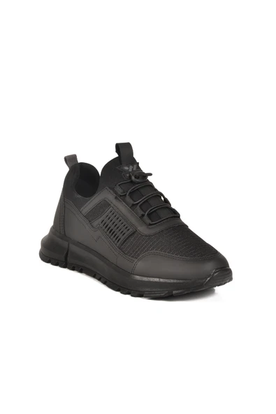 Walkway Siyah Kilit Bağcıklı Unisex Spor Ayakkabı - Resim 3