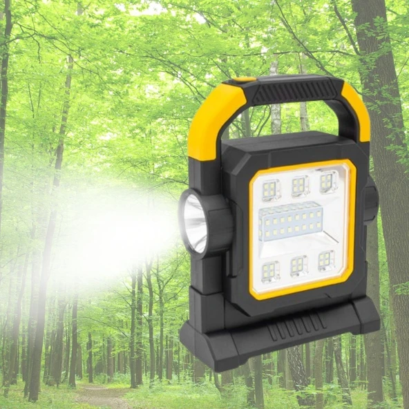 BUFFER® HelloCloud Şarjlı Solar LED Çalışma Işığı | USB Çıkışlı Taşınabilir Projektör Lamba - Resim 3