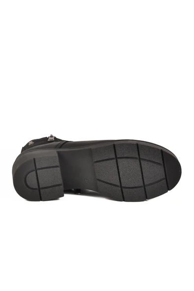 Venüs Siyah Nubuk Hakiki Deri Kadın Bot - Resim 5