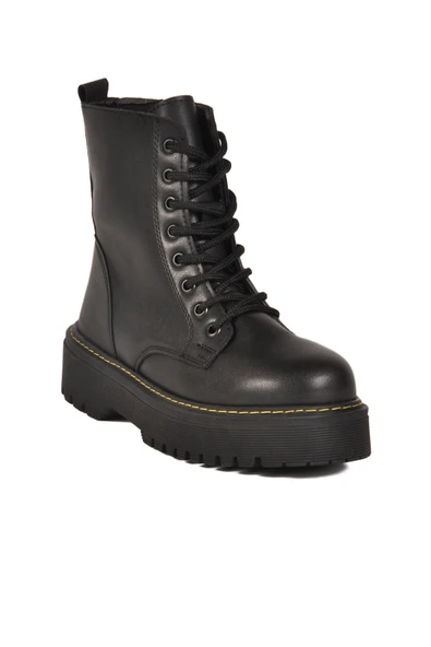 Aspor Siyah Bağcıklı Fermuarlı Kadın Bot - 3