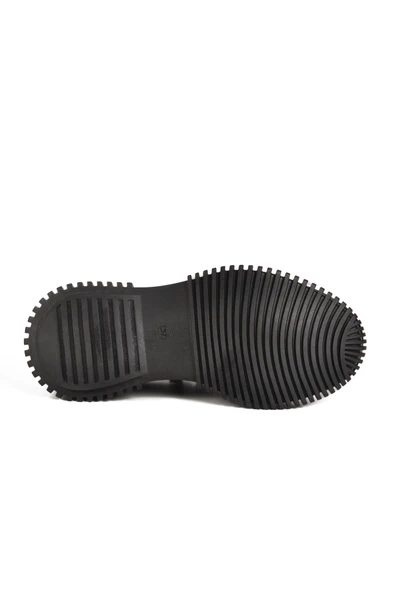 Venüs Siyah Nubuk Hakiki Deri Kadın Casual Ayakkabı - Resim 5