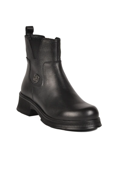 Venüs Siyah İçi Polarlı Hakiki Deri Kadın Bot - 3