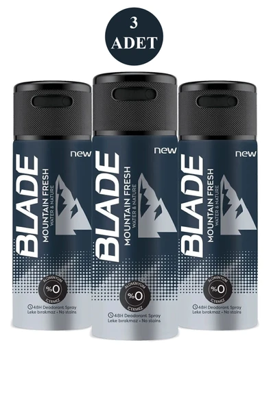 3 Adet Mountain Fresh Erkek Deodorant 150ml Leke Bırakmaz ürün görseli 1