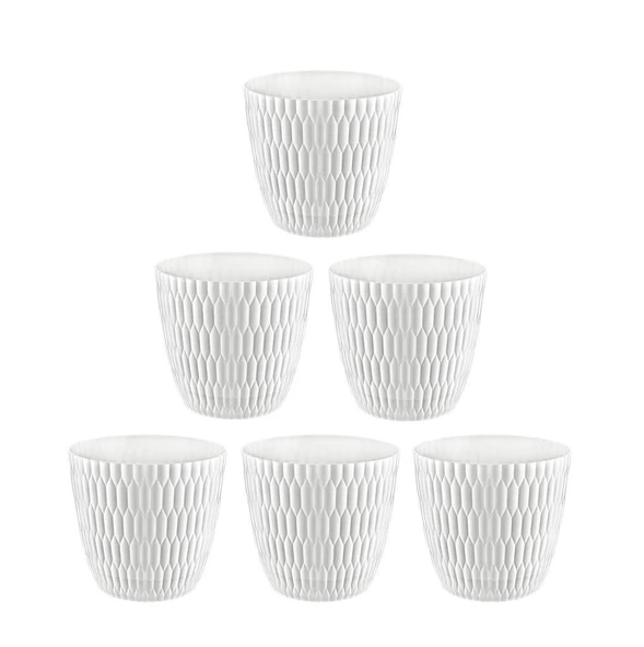 Omnipazar SY-5445 6,5 Lt Beyaz Decora Desenli Saksı 6 Adet ürün görseli