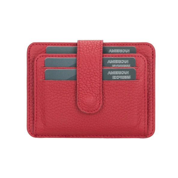 Çok Bölmeli Slim Deri Kartlık BLW019 ERC2 Kırmızı - 2