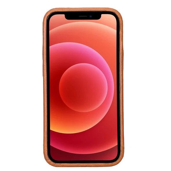 Apple iPhone 12 mini Uyumlu Deri Arka Kapak ROCK RST2EF Taba - 2