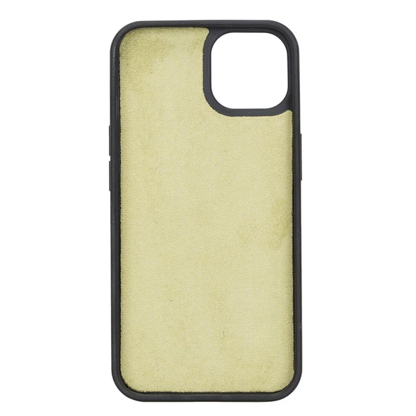 Apple iPhone 13 Uyumlu Deri Kartlıklı Arka Kapak G16 Yeşil - Resim 3