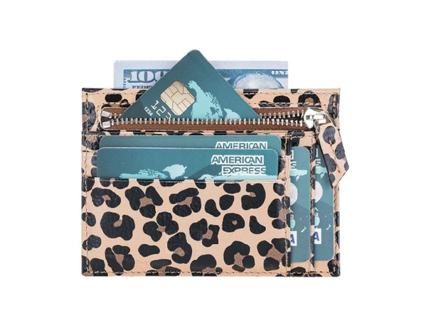 Zip Deri Fermuarlı Kartlık ZPCH LEO-NE Leopar - 5