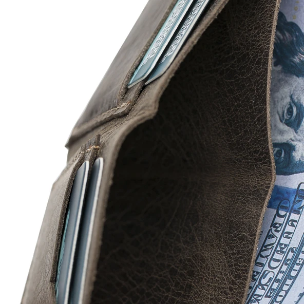 Deri Erkek Cüzdanı RO6 Kahve - Resim 3