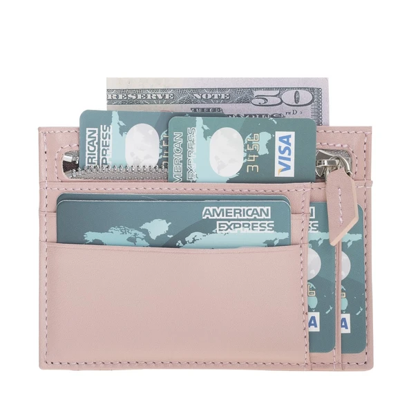 Zip Deri Fermuarlı Kartlık ZPCH NU2 Pembe - 3