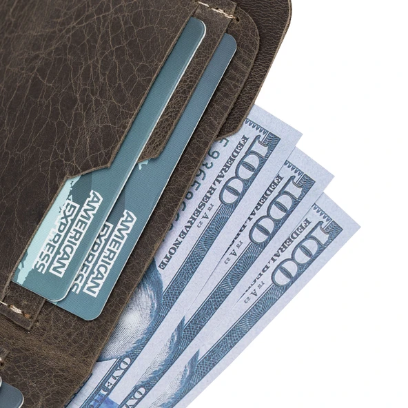 Deri Erkek Cüzdanı RO6 Kahve - Resim 4