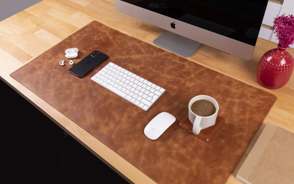 Deri Masa Matı 91*48cm TN11 Taba