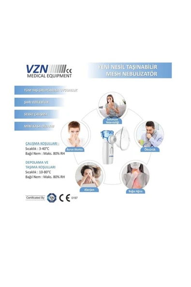 MEDİKALTEC MEDİKALTEC VZN Yeni Nesil Taşınabilir Mesh Nebülizatör ürün görseli