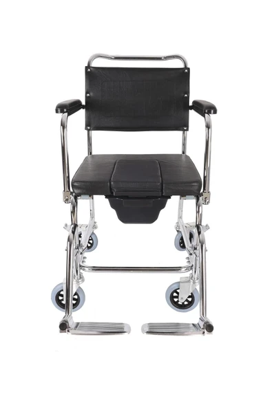 SDM MEDİKAL SDM MEDİKAL Klozetli Tekerlekli Katlanır Sürgülü Deri Tekerlekli Tuvalet ürün görseli 1