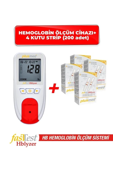 PLUSMED PLUSMED Fasttest Hblyzer Hemoglobin Ölçüm Cihazı Ve 4 Kutu Strip ürün görseli 1