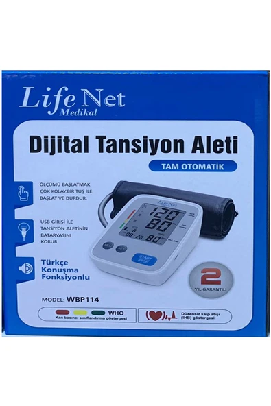 LİFE NET MEDİKAL LİFE NET MEDİKAL Tansiyon Aleti, Üst Koldan Tansiyon Ölçer, Nabız Ölçer, Usb Girişli Wbp-108. - Resim 7