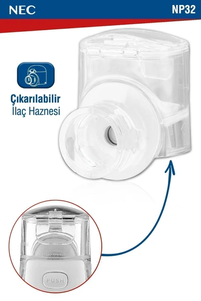 NEC NEC Taşınabilir Mini Mesh Nebulizatör Şarjlı Sessiz Hafif Hava Makinesi - Resim 3