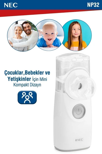 NEC NEC Taşınabilir Mini Mesh Nebulizatör Şarjlı Sessiz Hafif Hava Makinesi - Resim 5
