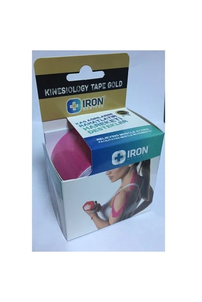 İRON MEDİCAL İRON MEDİCAL Kinesiology Tape Gold 5cm X 5 M Ağrı Bandı Pembe ürün görseli 1