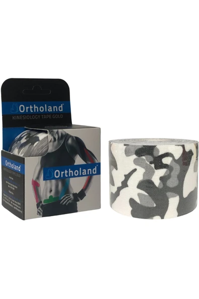 ORTHOLAND ORTHOLAND Kamuflaj Gri Kinesio Ağrı Bandı sporcu Ağrı Bandı 5cmx5m ürün görseli 1