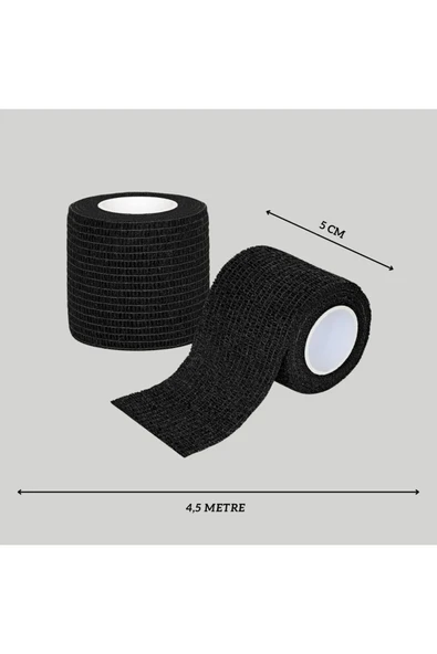 APLUSSAĞLIK APLUSSAĞLIK Siyah Renk Coban Bandajı Elastik Kendinden Yapışkanlı Coban Bandajı Yüksek Kalite ( 5 Cm*4,5m ) - 2