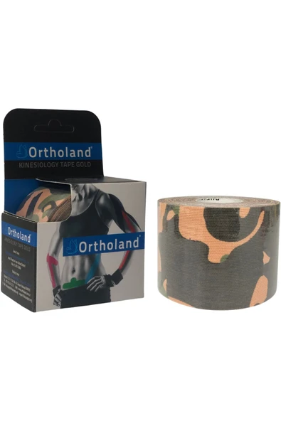 ORTHOLAND ORTHOLAND Kinesio Ağrı Bandı 5cm X 5m Kamuflaj Yeşili ürün görseli 1