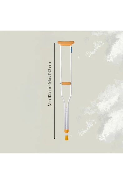 APS APS Koltuk Altı Değneği Yürümeye Yardımcı Çift Koltuk Değneği İthal Alüminyum Hafif Yüksek Kalite - Resim 3
